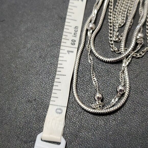 **Final Sale** Silver tone multilayered necklace - Picture 6 of 11